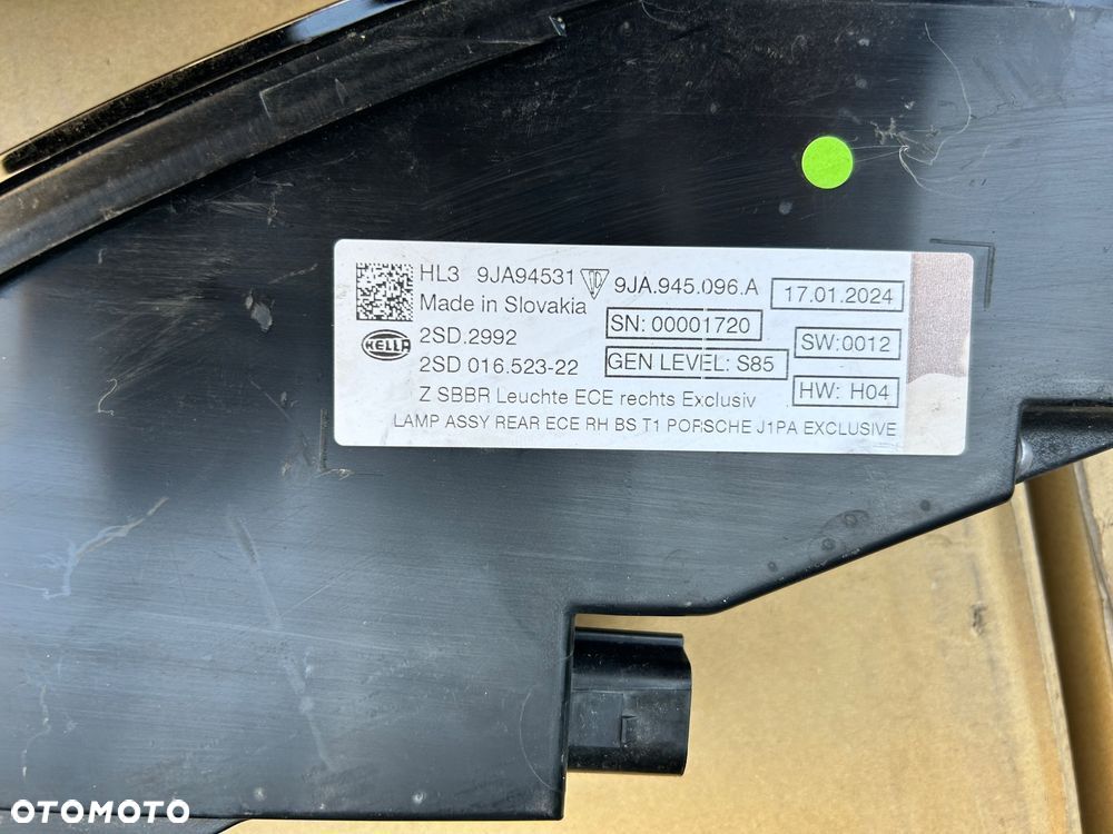 komplet lampa tył blenda prawa lewa porsche taycan exclusive black 9ja - 6