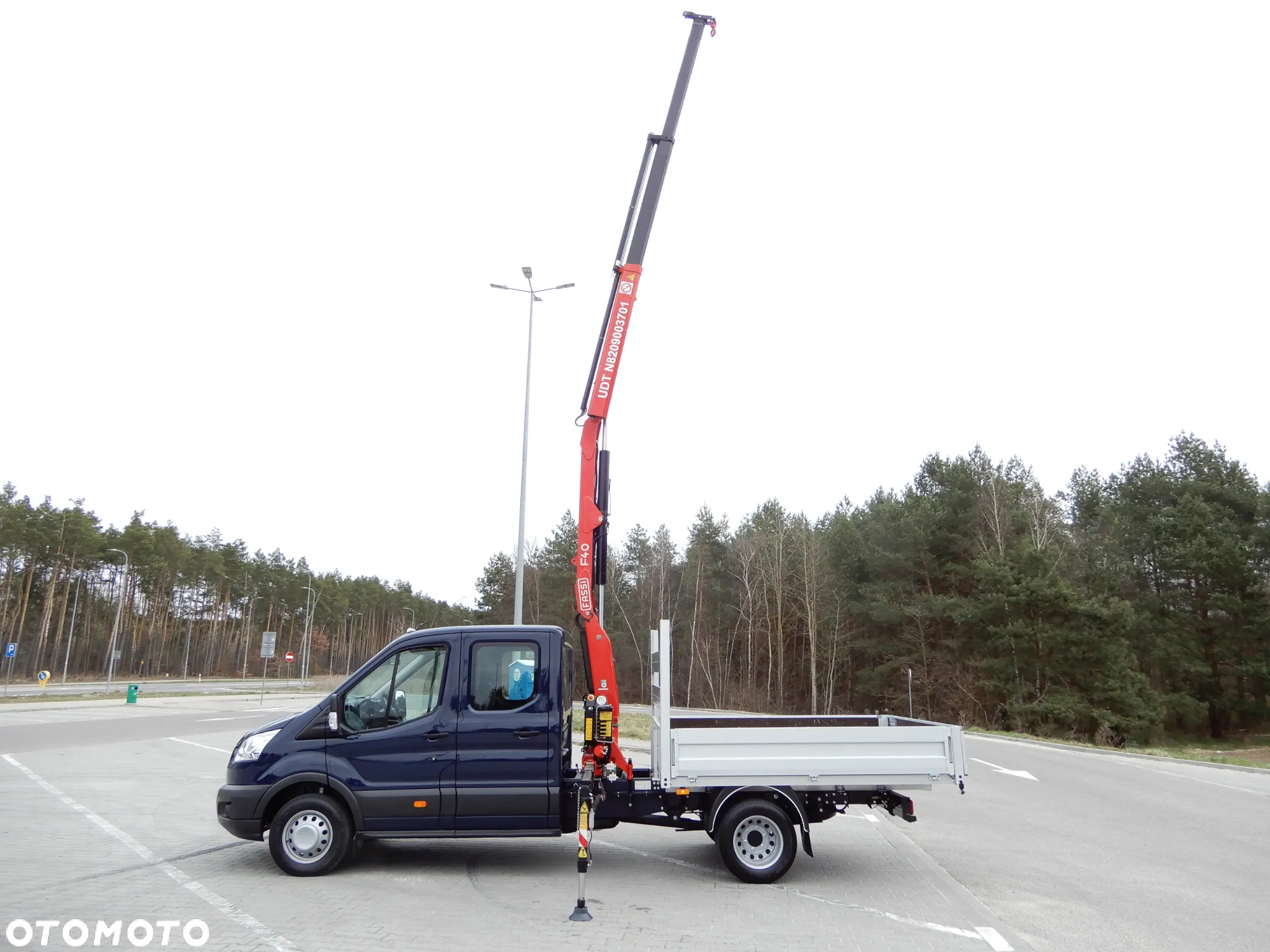 Ford Transit 2.0 EcoBlue 170 KM Wersja TREND Doka Brygadowy Dubel Podwójna Kabina Bliźniak HDS FASSI F40B.0.22 Udźwig 995 Kg Zasięg 6.30 Cm 7-Mio Os.+2120 Kg Ładowność Serwis Do Końca 60 Tys Przeb Stan Jak Nowy - 6
