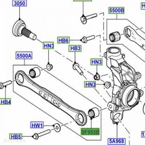 Bucsa brat suspensie roata spate Land Rover Freelander 2, 2006-10.2014, Teknorot, Stanga = Dreapta, partea exterioara - 2