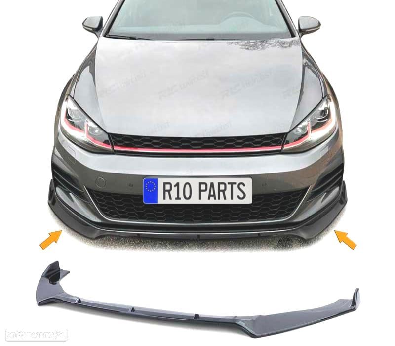 SPOILER LIP FRONTAL VOLKSWAGEN VW GOLF 7 7.5 GTI PRETO BRILHANTE - 1