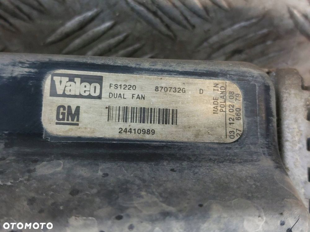 CHŁODNICE KOMPLET + WENTYLATORY OPEL VECTRA C 24410989 870824G 24418362 - 2