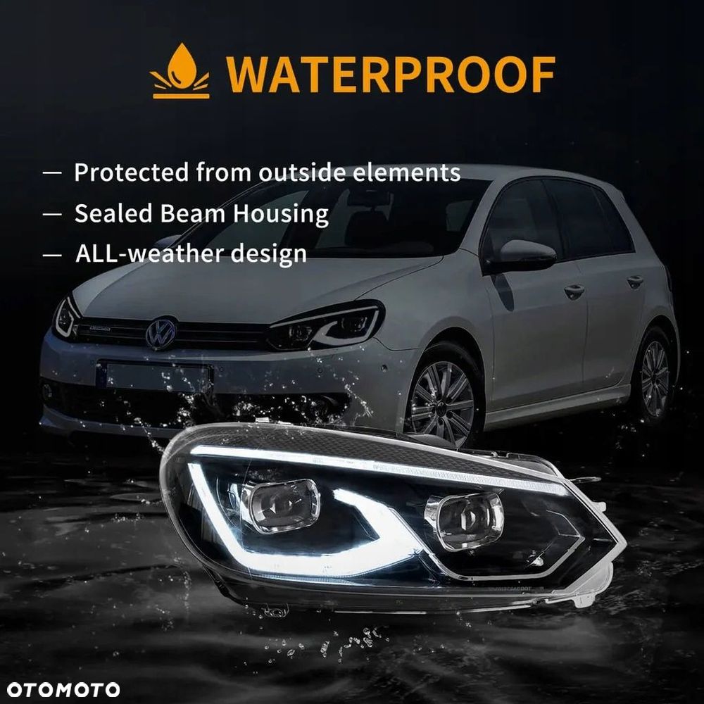 Reflektory Lampy kpl Vland Led Neon Tuning Animacje VW Golf VI 6 5k 2008-16 - 7