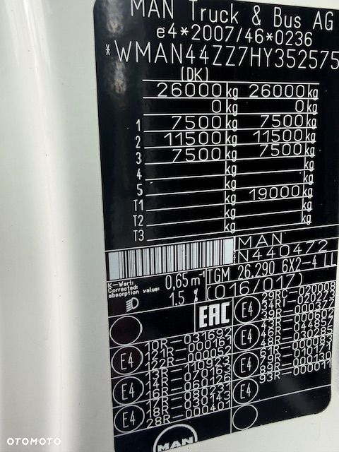 MAN TGM 26.290 Burto-Firanka 10M Euro 6 Ładowność  16000Kg - 13