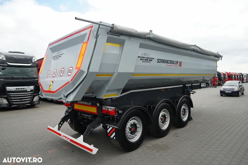 Schwarzmuller BASCĂ SCHWARZMULLER / 26 m³ / REMORCĂ DIN OȚEL / STANDARD / AXĂ RIDICATĂ / SAF - 8