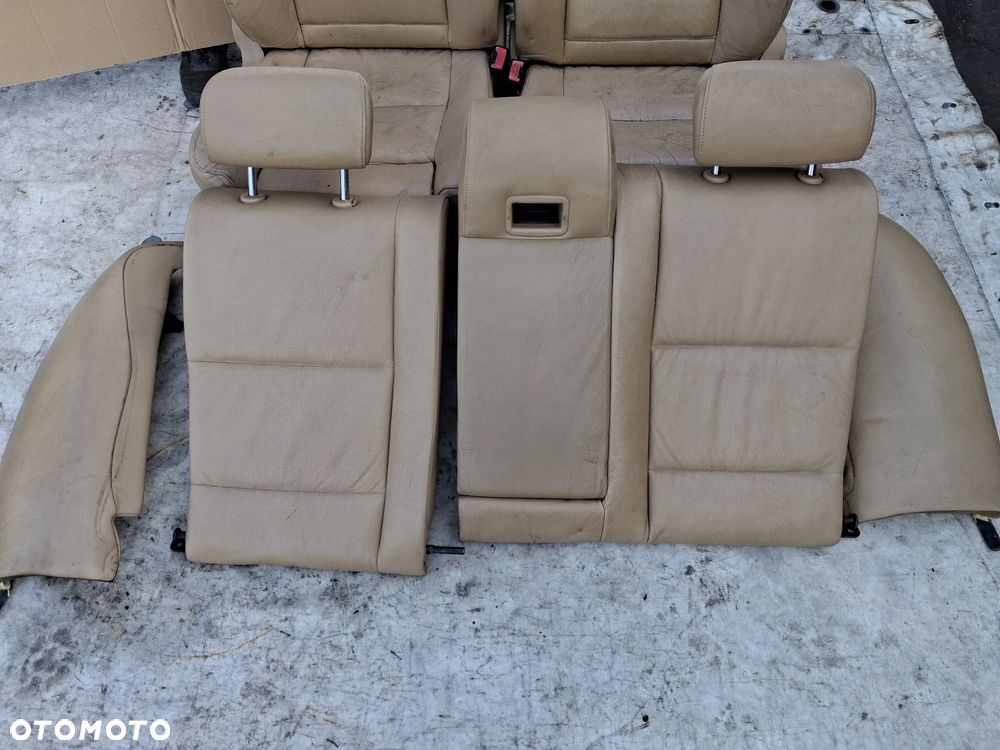 BMW 5 E60 E61 Fotele SPORT skóra skórzane FULL elektryka EUROPA dzielona kanapa jasne beżowe komplet foteli boczki - 1