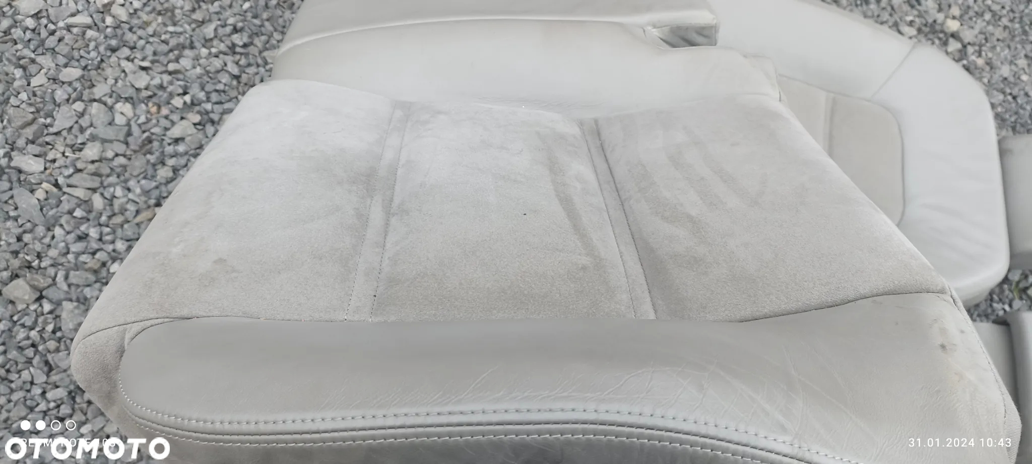 AUDI A8 D3 KANAPA TYLNA TYL ALCANTARA SZARA IGŁA - 12