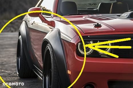 KOMPLET NOWE LISTWY NADKŁADKA POSZERZENIE BŁOTNIKA CZARNY POŁYSK DODGE CHALLENGER 08-22 AVS 850250 - 11