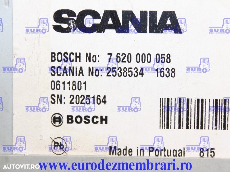 ELEMENT BORD UNITATE MULTIMEDIA SCANIA 2538534, 7620000058, 2026742, 2325235, 2538534, 2619691 - 2