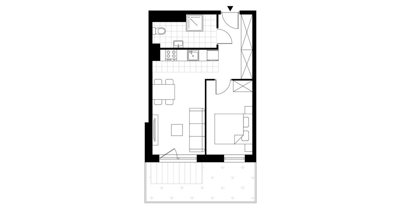 2-pokojowy apartament inwestycyjny 38m2 + ogródek - Pełny obrazek: 4/16