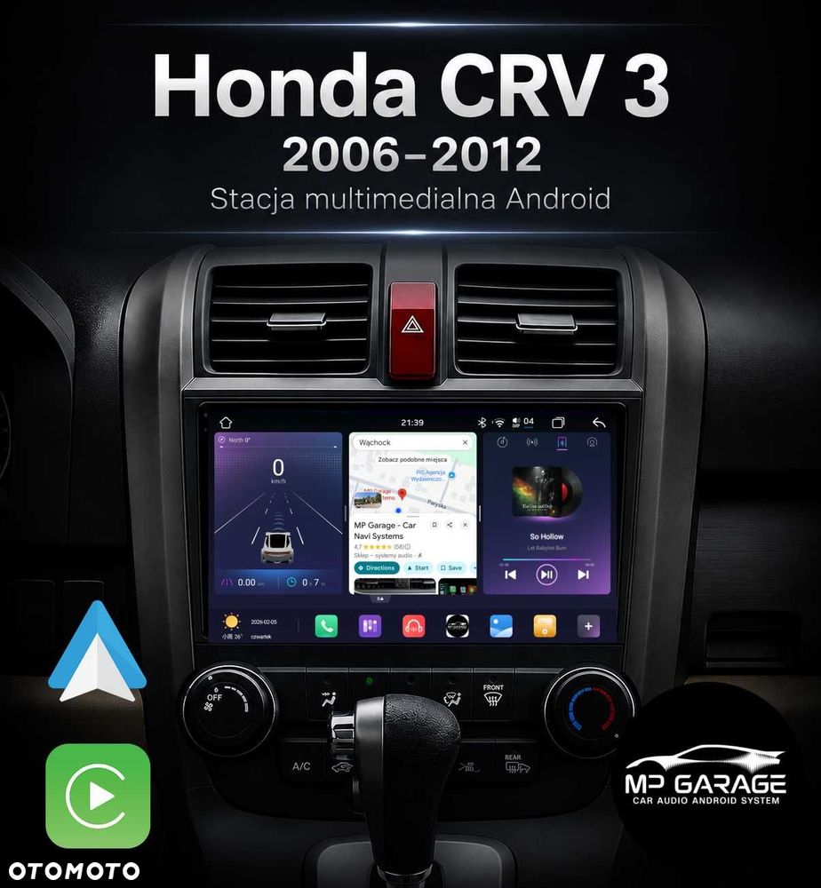 Radio Nawigacja Android_14 Honda CRV 4G LTE CarPlay/AndroidAuto Qled Montaż