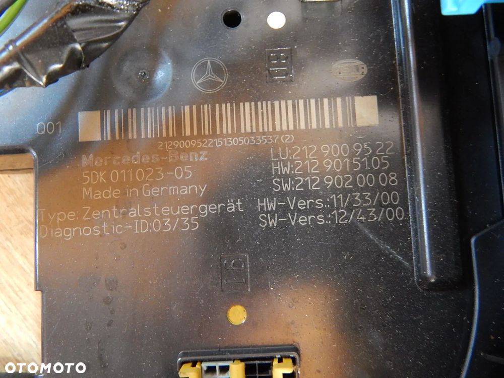 Zestaw startowy sterownik moduł stacyjka 2.2 CDi 651 Mercedes E klasa 212 W212 Lift w207 09-16 Hybrid Łuków części - 7