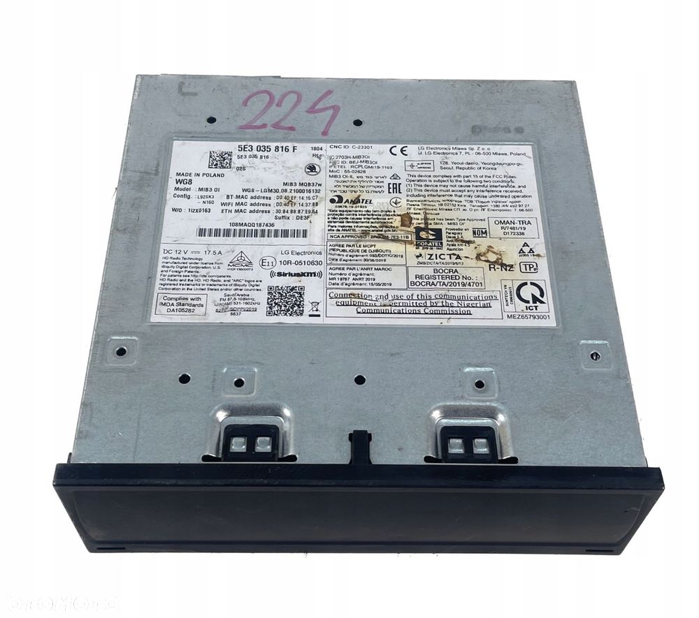 CZYTNIK MULTIMEDIA MIB3 OCTAVIA IV 5E3035816F - 1