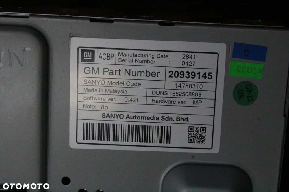 RADIO NAWIGACJA WYŚWIETLACZ KOLOROWA KOMPLET Z PINEM OPEL INSIGNIA A PRZED LIFT NAVI 900 ECO 22830698 - 17