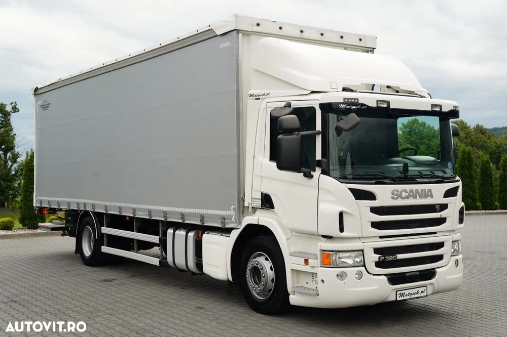 Scania P 320 / SOLO / CORTINĂ - 8.5 M / 4X2 / DHOLLANDIA LIFT / PODEA REZISTENTĂ / EURO 6 - 9