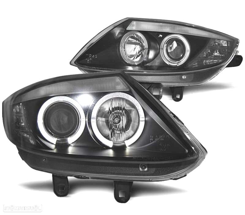 FARÓIS BMW Z4 E85 03-09 ANGEL EYES FUNDO PRETO LED - 3