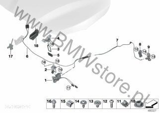 NOWY ORYGINALNY ZAMEK MASKI PRAWY BMW F39 F46 F48 7431370 - 7