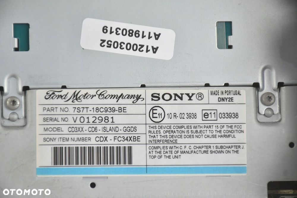 radio sony ford mondeo mk4 s-max 7s7t-18c939-be - 4
