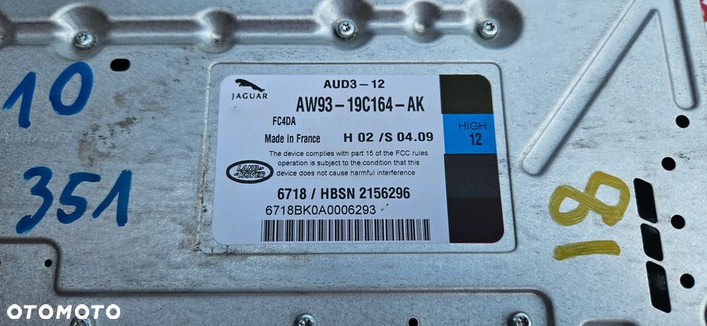 Jaguar XJ 351 Wzmacniacz audio HIGH12 AW93-19C164-AK - 7
