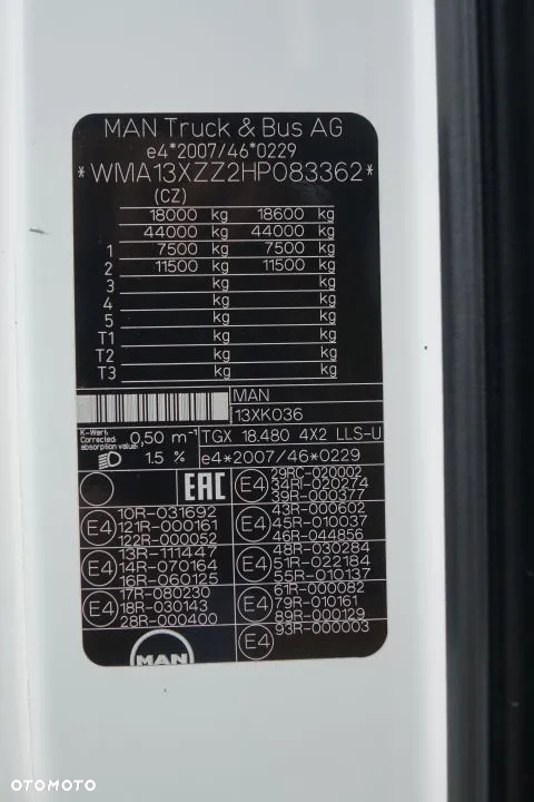 MAN TGX 18.480 4X2 LLS-U / XLX / MEGA / AUTOMAT / RETARDER / 2 ZBIORNIKI / LODÓWKA / NAVI / EURO 6 - 30