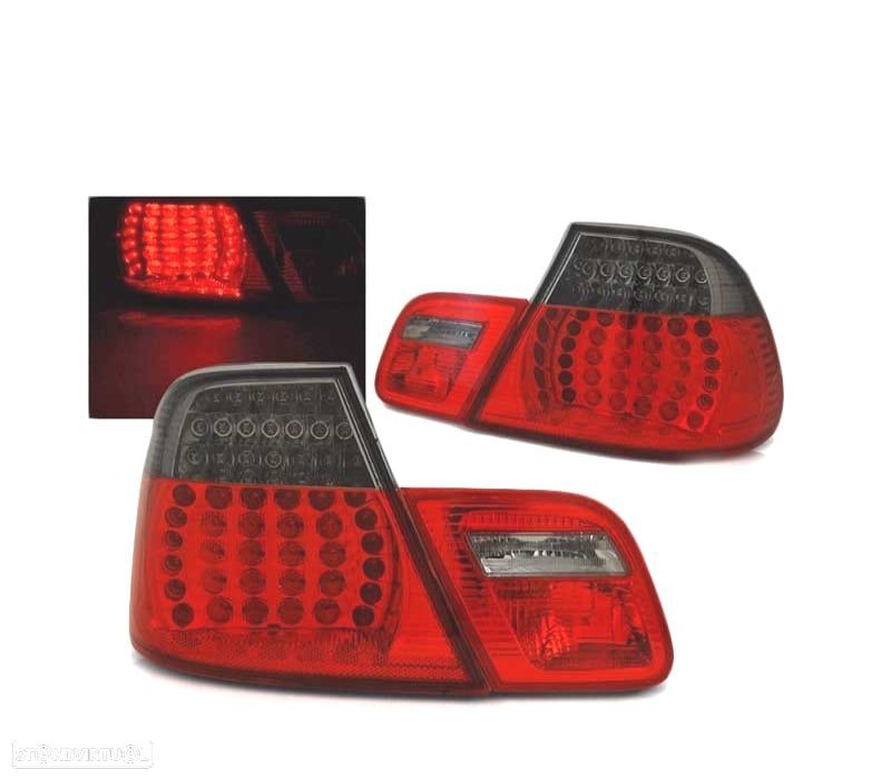 FAROLINS TRASEIROS BMW E46 COUPÊ 03-06 LED VERMELHO FUMADO ESCURECIDO LOOK M3 - 1