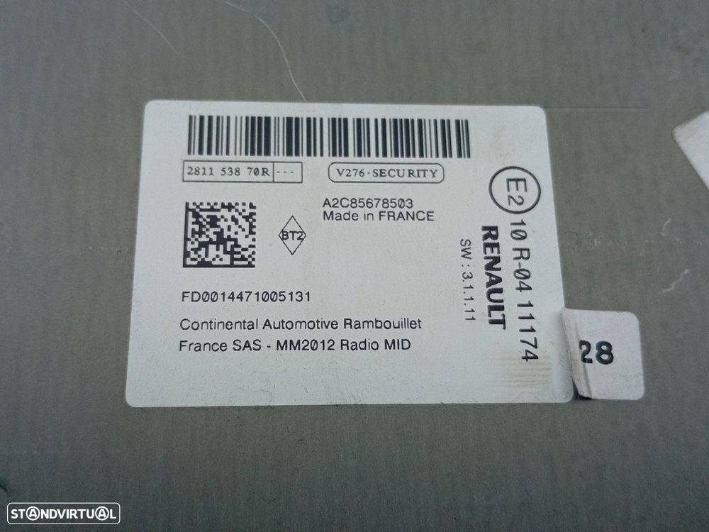 Rádio / auto-rádio RENAULT Zoe (BFM_) - 4