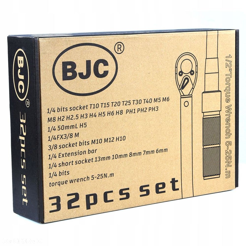 KLUCZ DYNAMOMETRYCZNY BJC 1/4" 5-25 Nm / ZESTAW / CERTYFIKAT KALIBRACJI - 10