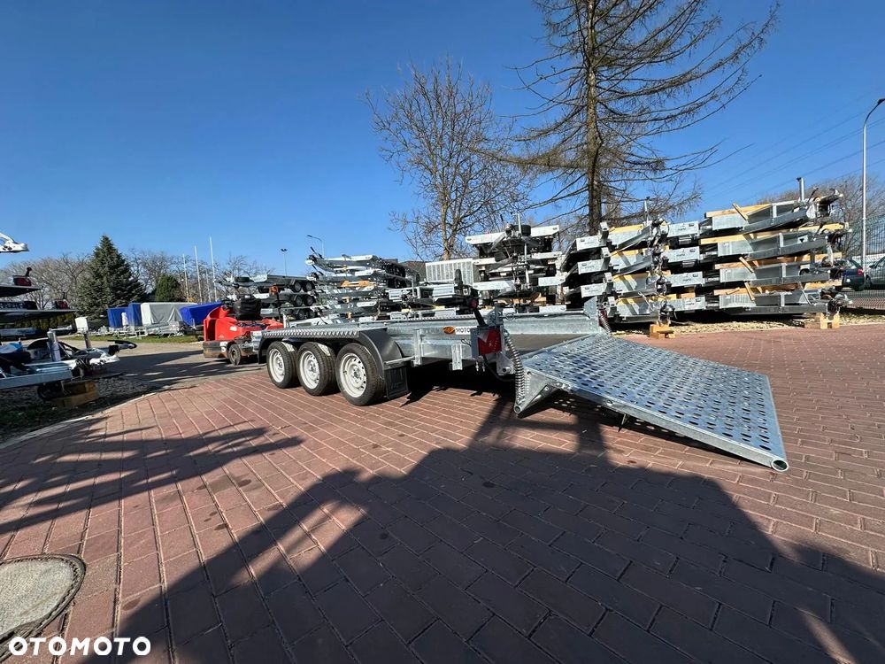 Inny Przyczepa do przewozu sprzętu budowlanego B 400/3 400x180 3500kg 3 osie pod koparke koparka walec MOTOMUS - 8