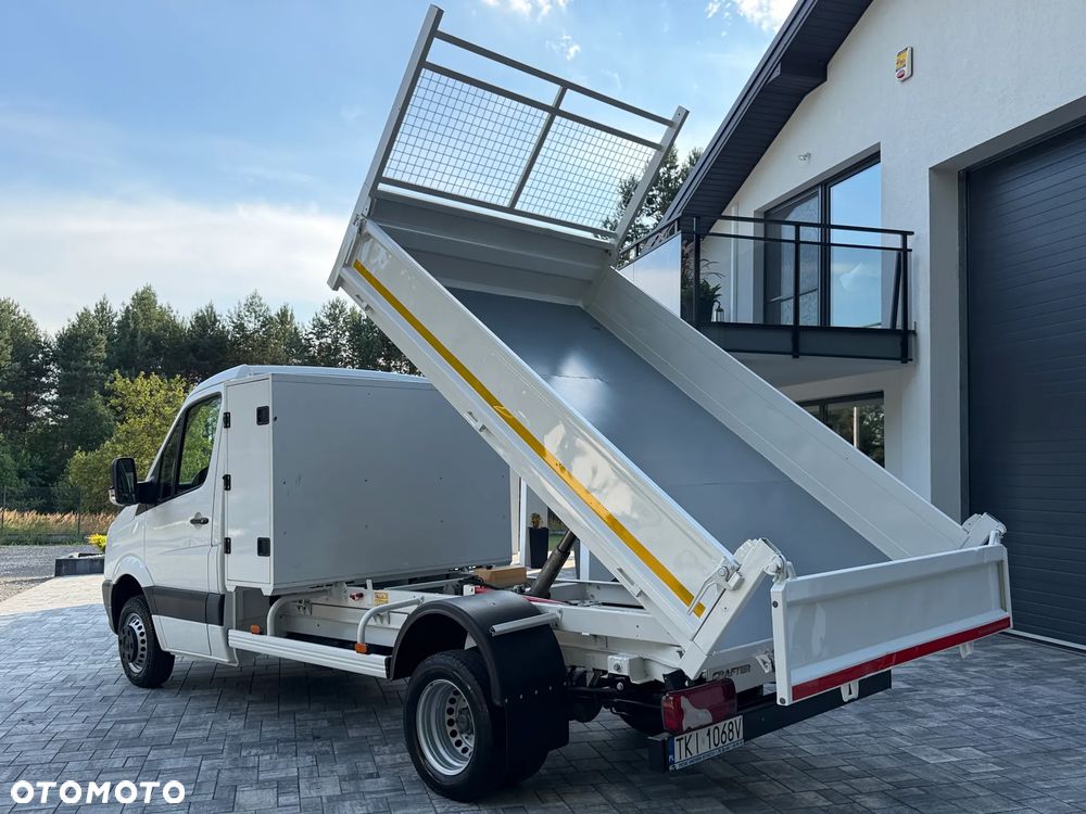 Volkswagen Crafter Wywrotka 2.0 TDI 136km / Fabryczna wywrotka Cabretta / Stan jak nowego! / Oryginalny niski przebieg / Nowe opony / Wywrot tylnozsypowy / FV23% - 7