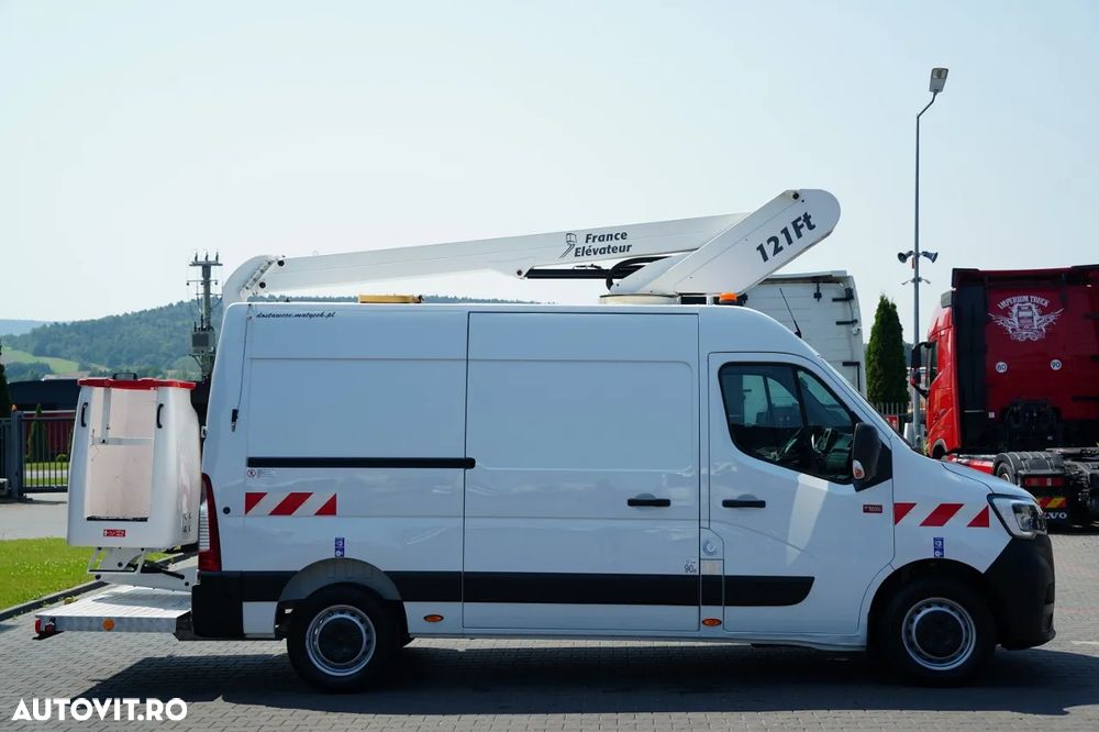 Renault MASTER / Platformă de lucru aeriană / Platformă de lucru metalică / Coș de ridicare FRANCE ELAVATEUR 121 Ft - 12 M / CAPACITATE MAXIMĂ DE RIDICARE 120 KG / EURO 6 - 14