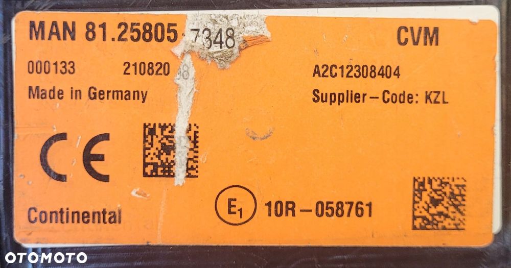 APARAT STERUJĄCY / STEROWNIK / KOMPUTER VCM MAN TGX TGS TG3 81.25805-7348 - 2