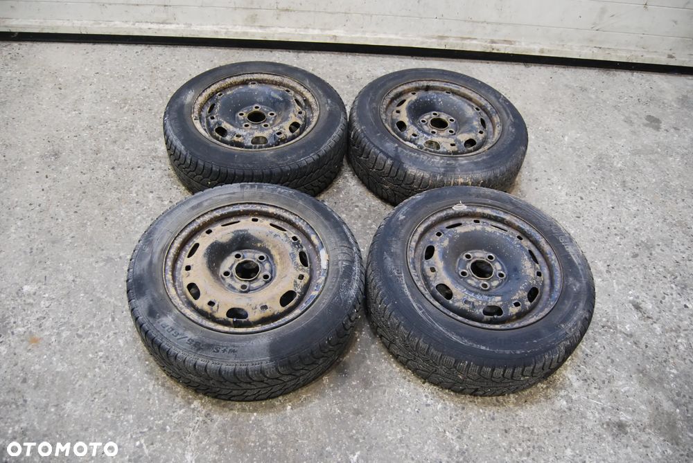 FELGI STALOWE Z OPONAMI ZIMOWYMI 6Q0601027P 5X100 ET43 6J 185/65R14 165/65R14 KLEBER VW FOX SEAT SKODA - 1