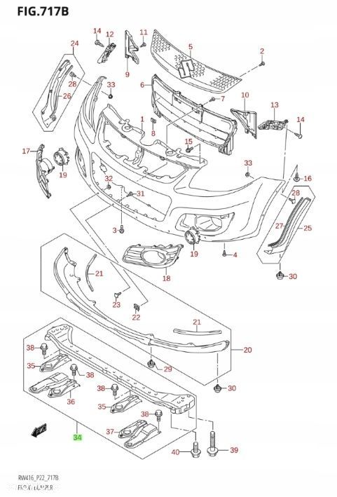 SUZUKI SX4 2006 - 2013 - BELKA DOLNA POD CHŁODNICĘ - 3