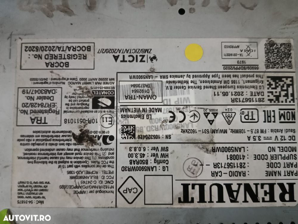 Unitate navigatie 281156713r Dacia Duster 2 [2018 - 2022] - 11