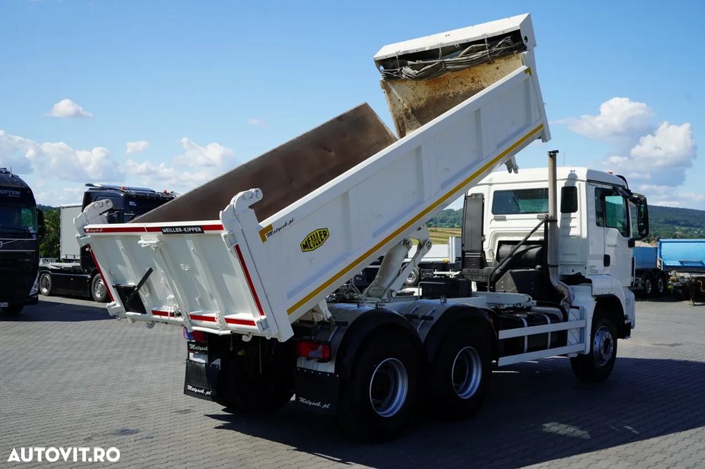 MAN TGS 33.400 / 6X4 / BASCULĂ CU 2 LATE / BASCULĂ CU HIDRODOXIE / BORDMATIC / MEILLER KIPPER / EURO 5 - 6