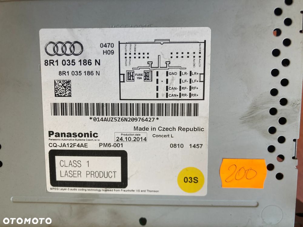 Radio radioodtwarzacz Audi 8R1035186N - 4