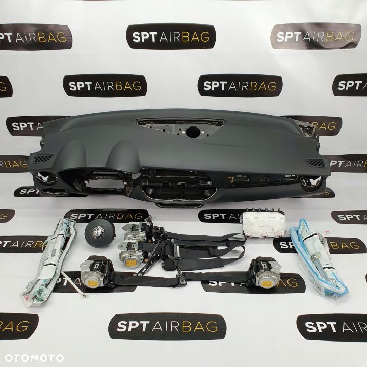 ALFA ROMEO STELVIO DESKA ROZDZIELCZA KONSOLA KOKPIT PULPIT PODUSZKI AIRBAG AIR BAG PASY KIT SET - 1