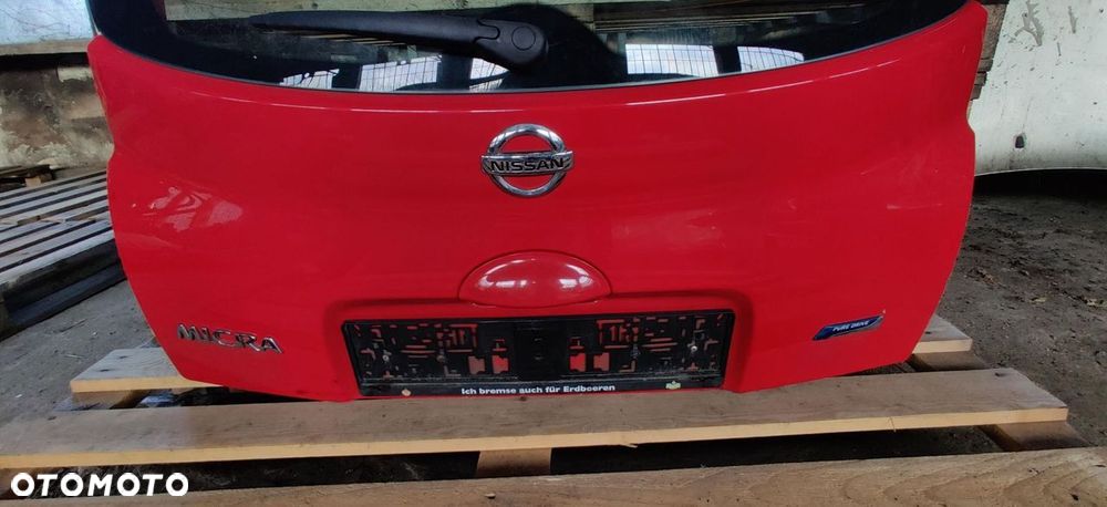 TYLNA KLAPA BAGAŻNIKA TYŁ SZYBA NISSAN MICRA K12 CZERWONA - 2