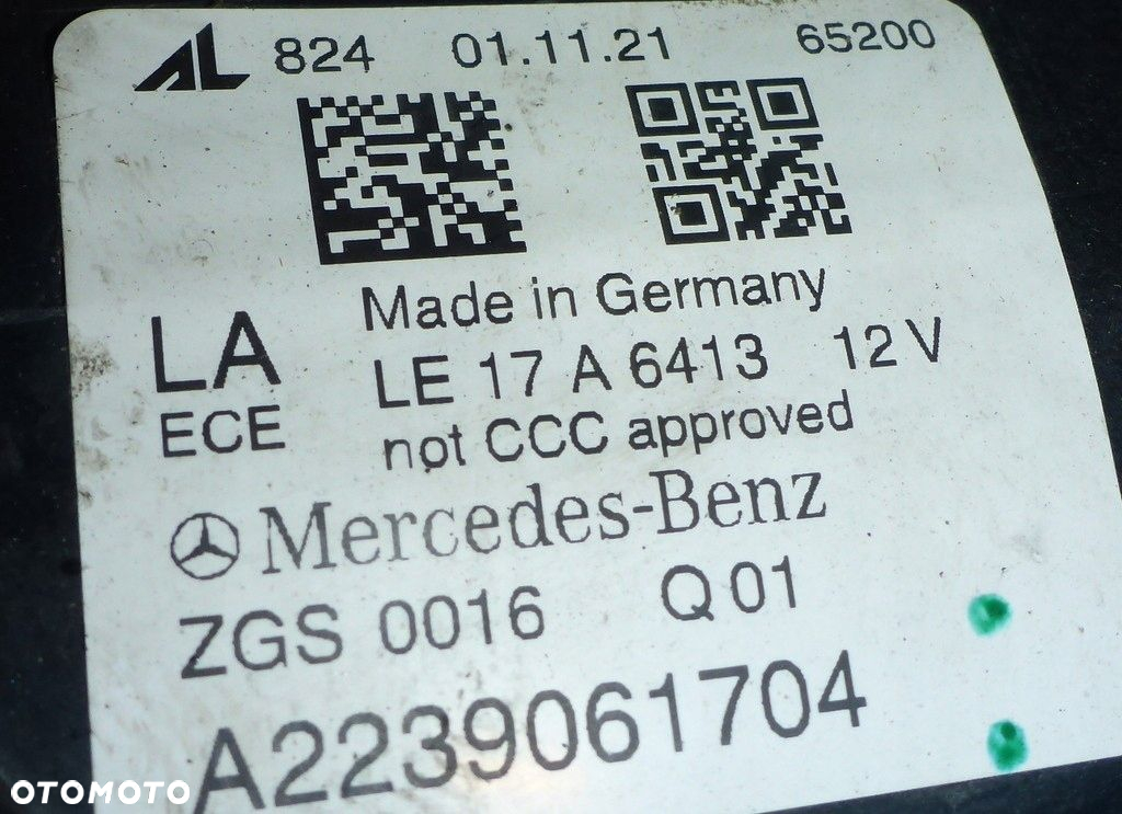 Mercedes S W223 Reflektor Lewy A2239061704 - 10