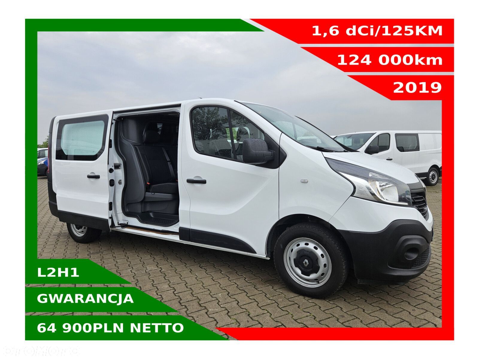 Renault Trafic Long *64900zł NETTO* Brygadówka 6 osób 1,6 dCi/125KM - 1