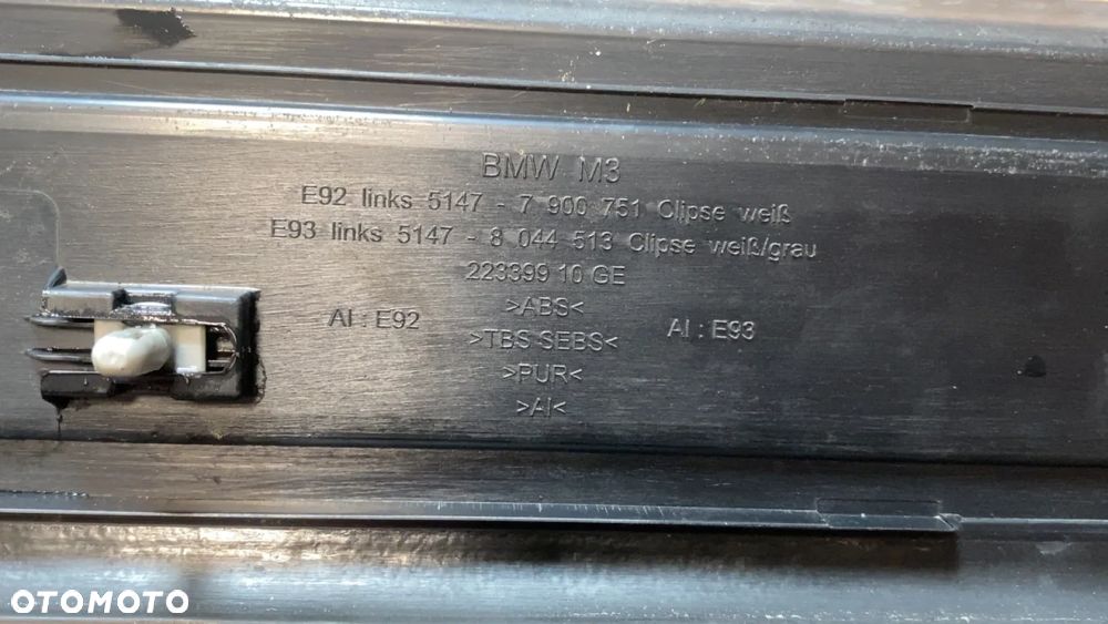 LISTWY NAKŁADKI PROGOWE BMW E92 E93 M-PAKIET 7900751 7900752 KOMPLET - 3