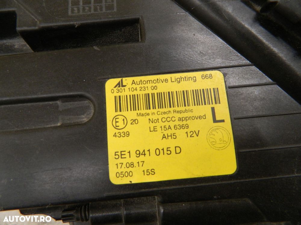 Far stanga Skoda Octavia 3 facelift Full LED, 2017, 2018, 2019, 2020, cod origine 5E1941015D. - 5