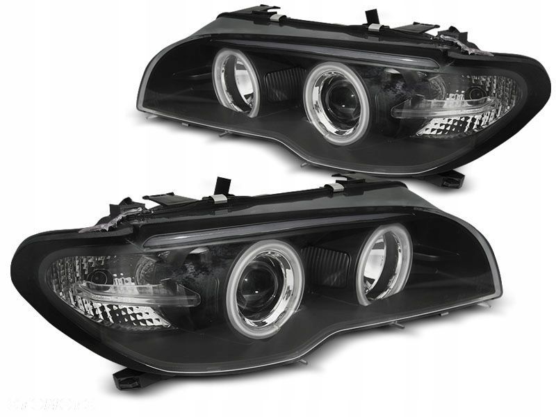 lampy reflektory bmw e46 03-6 c/c ringi ccfl black - 1