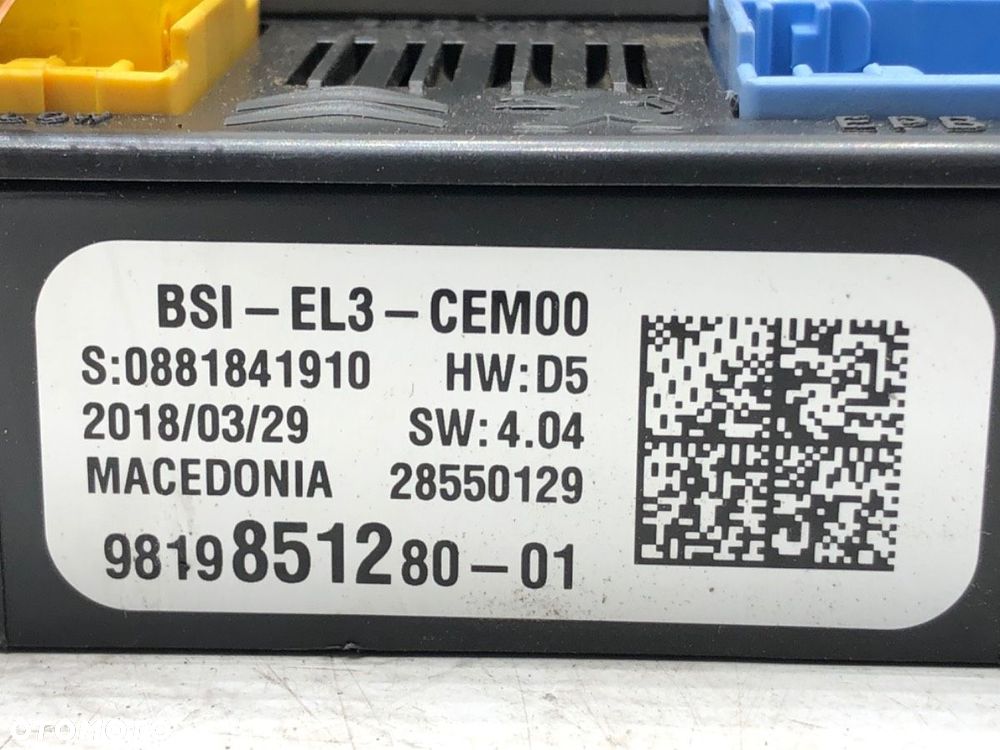 ZESTAW STARTOWY STACYJKA KOMPUTER SILNIKA MODUŁ BSI WKŁADKA ZAMKA KLUCZYK  PEUGEOT 308 SW II (LC_, - 9