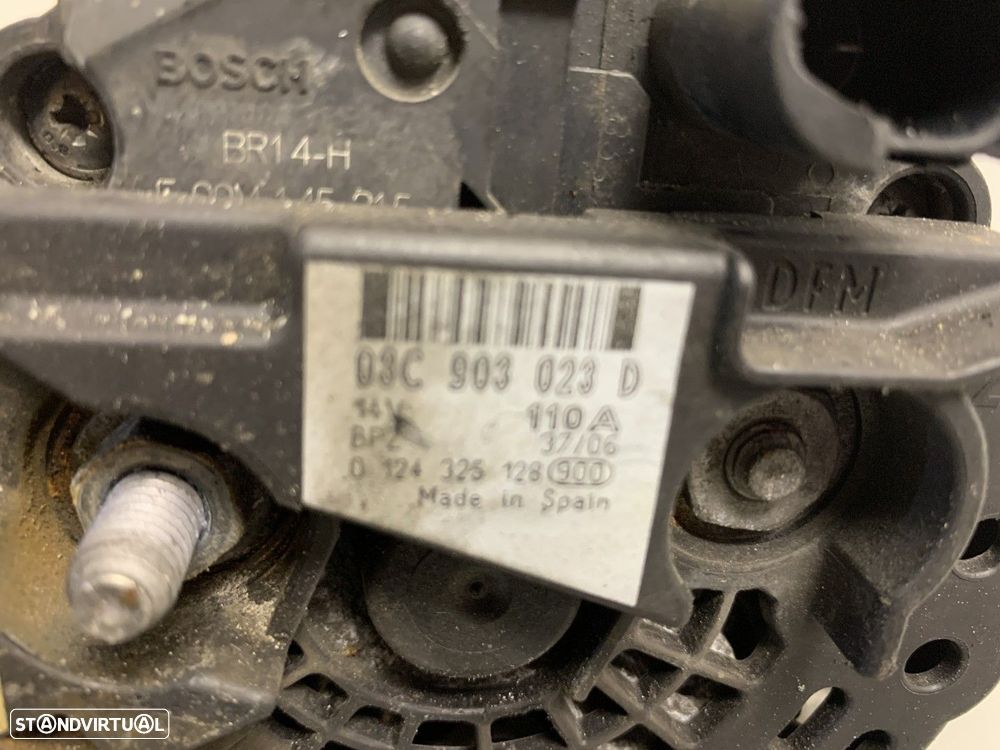 Alternador AUDI A3 (8P1) 1.6 FSI 2003 - 2007 REF. 03C903023D MOTOR BLF - 5