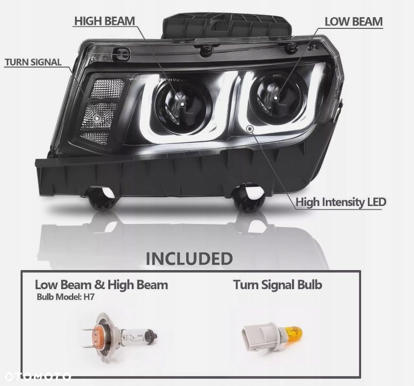 Reflektory Lampy kpl Ringi Angel Eyes Led Tuning Chevrolet Camaro V 5 Lift - 6