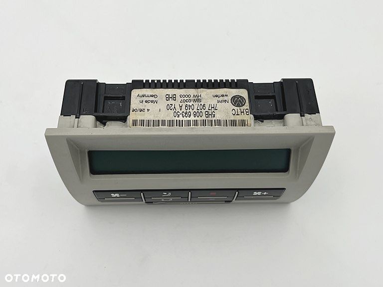 PANEL STEROWANIA NAWIEWU PRZEŁĄCZNIK GÓRNY KLIMATYZACJI PODSUFITKI KLIMATRONIK VW T5 CARAVELLE MULTIVAN TRANSPORTER 7H7907049A - 2