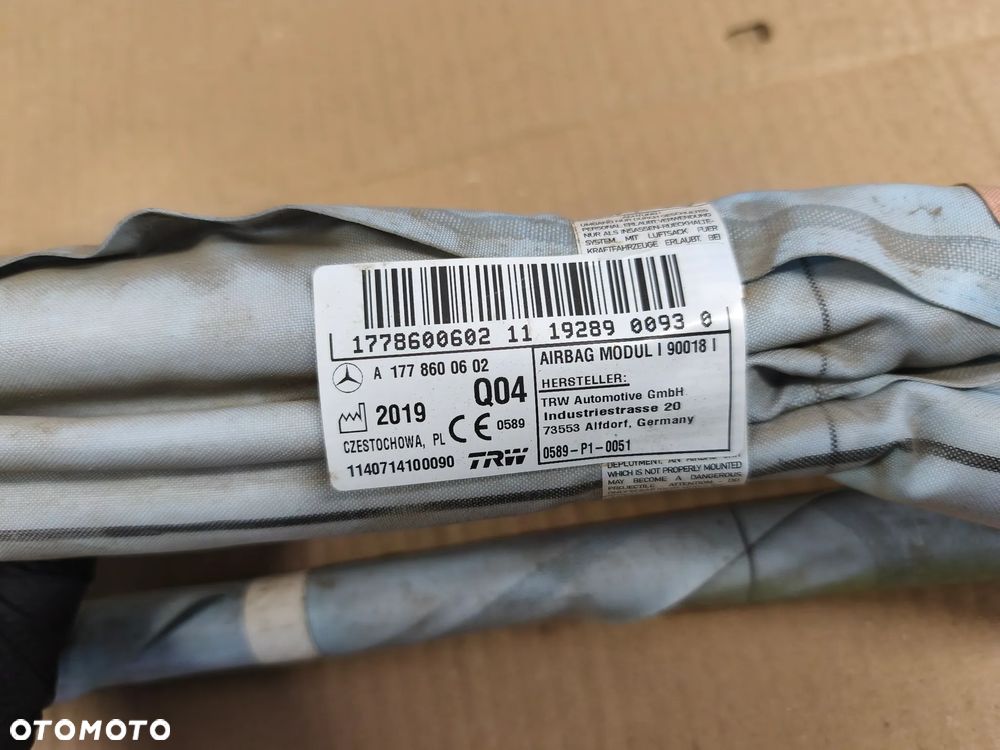 KURTYNA PRAWA PODUSZKA AIRBAG A17786000602 MERCEDES A KLASA W177 - 4