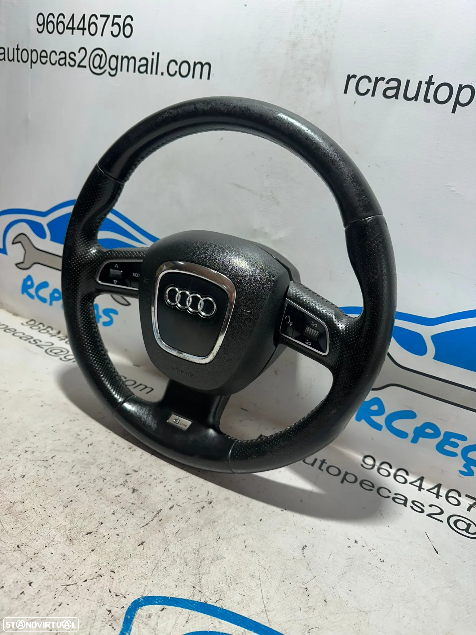 .Volante Airbag Multifunções Botões Original Pele Perfurada Audi A4 B8 SLine 2007 - 2015 - 2