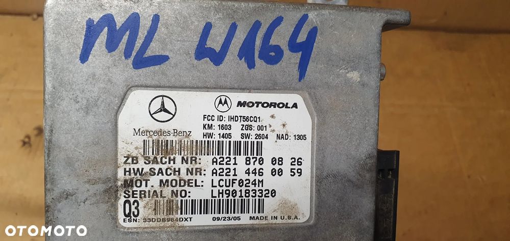 Moduł sterownik telefonu bluetooth Mercedes ML W164 A2218700826 A2214460059 - 7