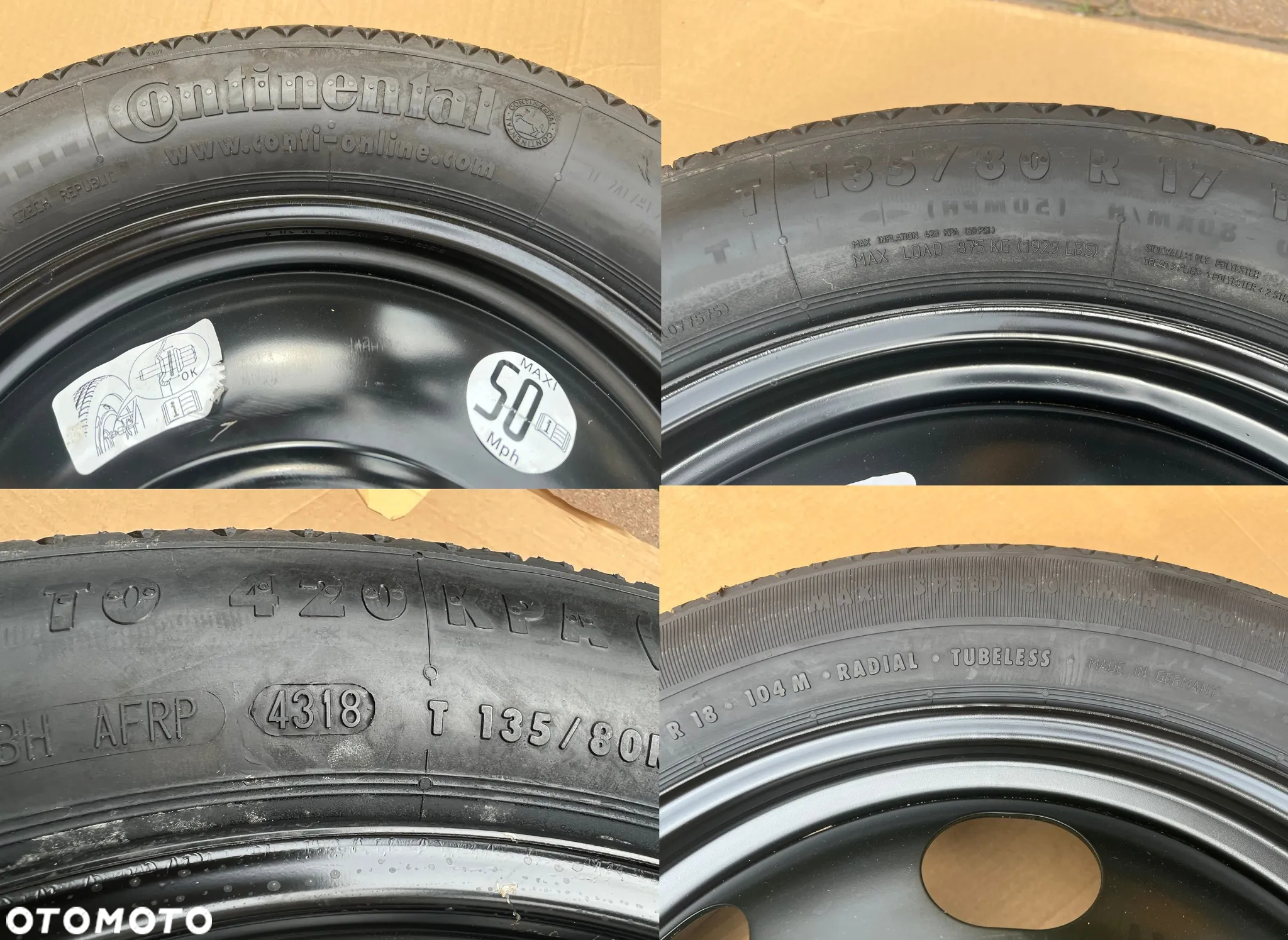 Peugeot 508 II koło zapasowe dojazdowe 135/80 R17 103M 5x108 - 4